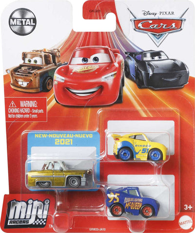 HWGKG01 Cars Mini Racers Dinoco/Ramirez/Fabulous Lightning