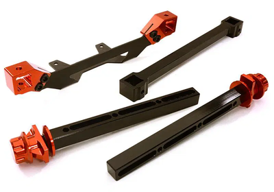 INTC27861RED Extended Rear Body Mount & Post Set 2WD