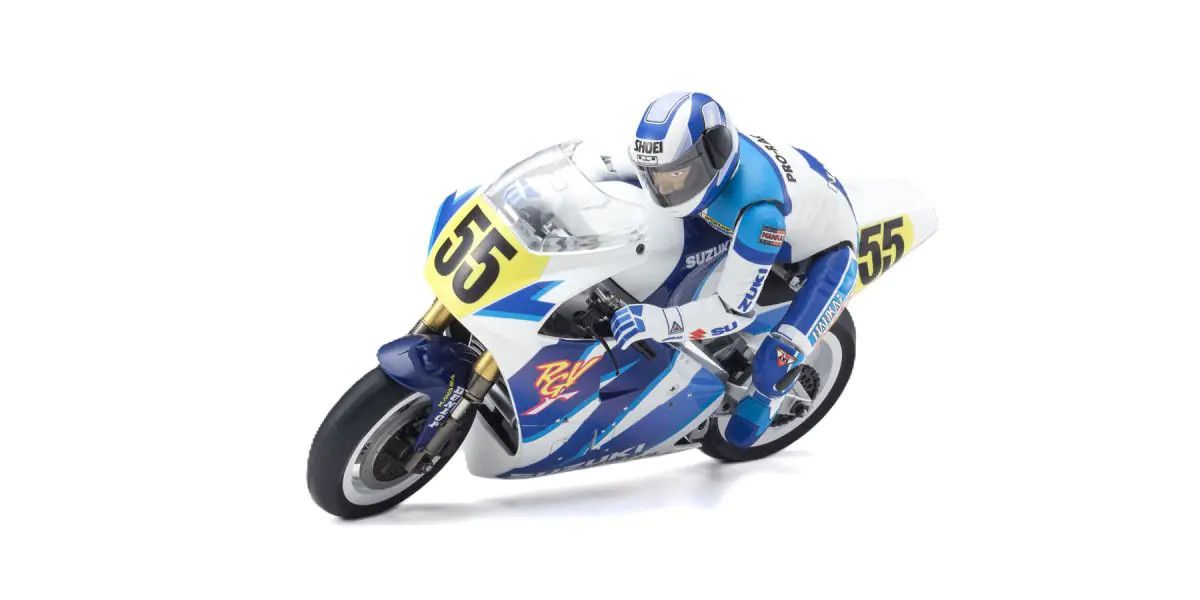 KYO34935T1 1992 Suzuki RGV-Γ Kit 1:8 Scale Radio Controlled Electric Powered Motorcycles Hanging On Racer Series S.R.T.