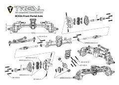 TLHTSCX24-03 Treal SCX24 Front Axle
