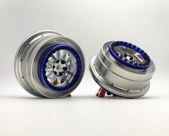 X002QZR67N Treal UDR Wheels (2) Aluminum Beadlock Wheels for UDR-V2-Fitting Hyrax tires- Silver/Blue