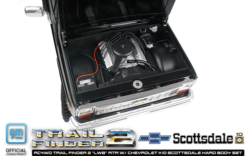 Z-RTR0067 RC4WD Trail Finder 2 "LWB" RTR W/ Chevrolet K10 Scottsdale Hard Body Set (Black)