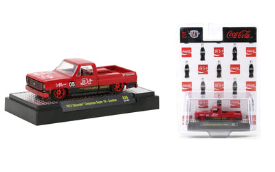 M2Machines 52500-A36 1:64th Scale Coca-Cola 1973 Chevrolet Cheyenne Super 10 Custom - CHASE!