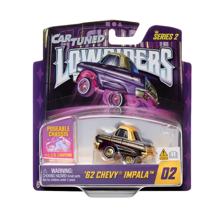 CarTuned 597346-XX1 1:64 Lowriders SHOW GLOW Series 2 Assortment of 8 Styles 2026 – LED Light Up Chassis