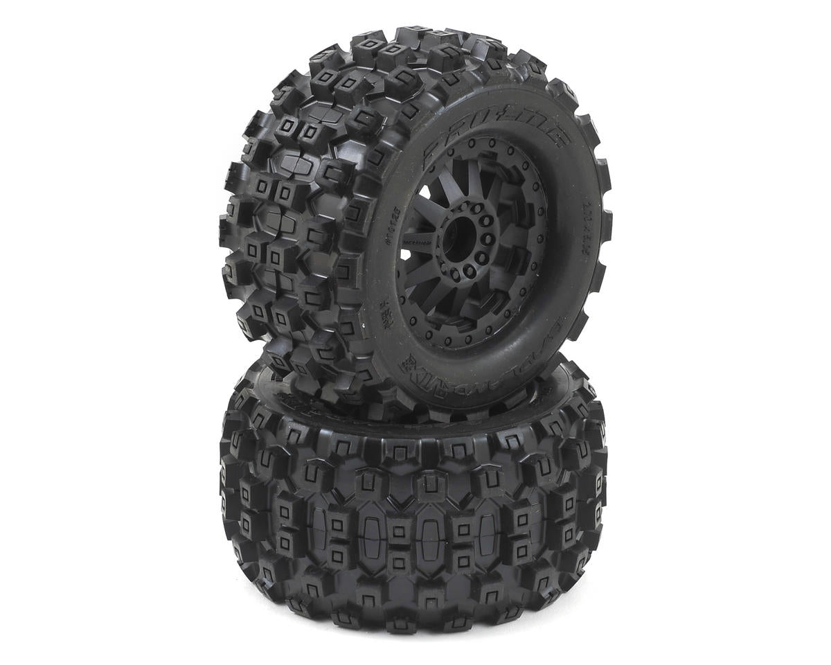PRO1012515 Badlands MX28 2.8" Tires w/F-11 Electric Rear Wheels (2) (Black) w/12mm Hex