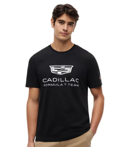 MN00100 Cadillac F1 Racing Large Shield T-Shirt - Black