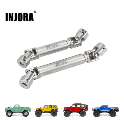 SCX24-151SR INJORA Stainless Steel Drive Shafts with D Shaped Hole for SCX24 C10 JLU Bronco Base Camp 4Runner