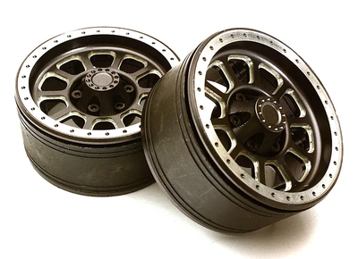 INTC28954GUN 1.9 Size Billet Machined Alloy 10 Spoke Wheel(2)High Mass Scale Crawler