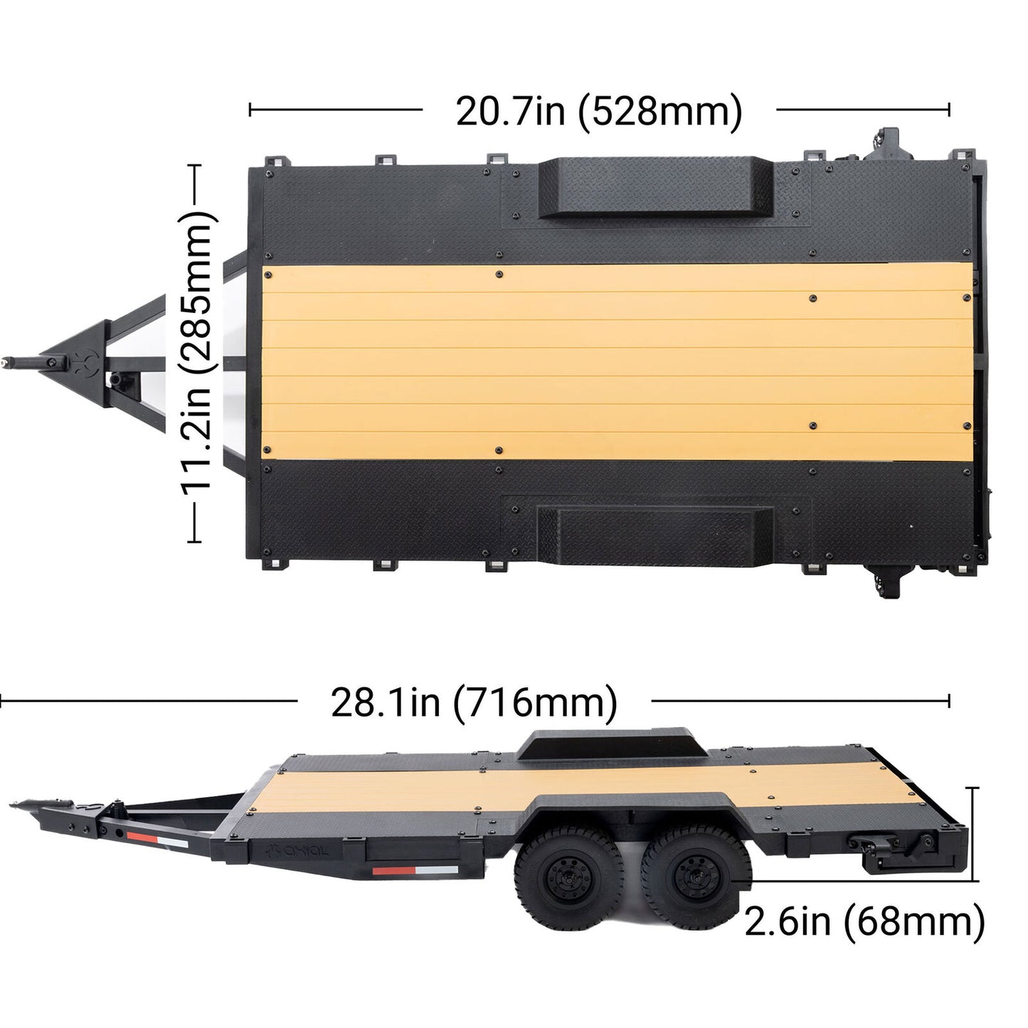 AXI-3409 Axial 1/10 SCX10 Flat Bed Vehicle Trailer