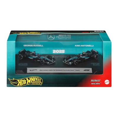 HWJMM93-4B10 HotWheels Premium 2025 2-Pack Mercedes-AMG Petronas F1 Team