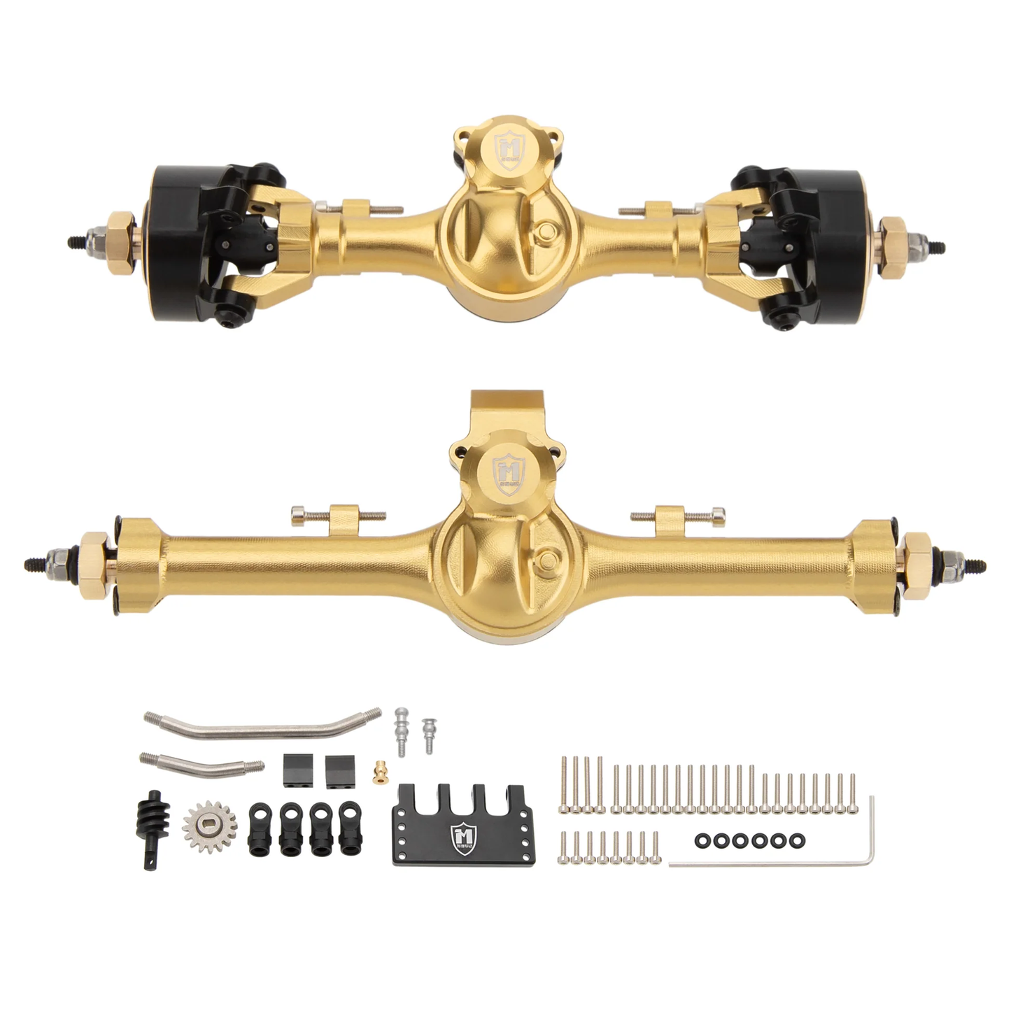 MEUS RACING 5mm Isokinetic V2 SCX24 Axles with 3-Section CVD for Axial 1/24 SCX24 RC Crawler (Gold)