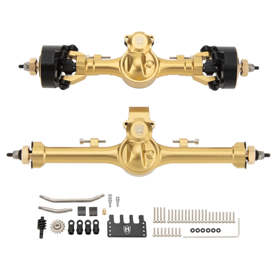 MEUS RACING 5mm Isokinetic V2 SCX24 Axles with 3-Section CVD for Axial 1/24 SCX24 RC Crawler (Gold)