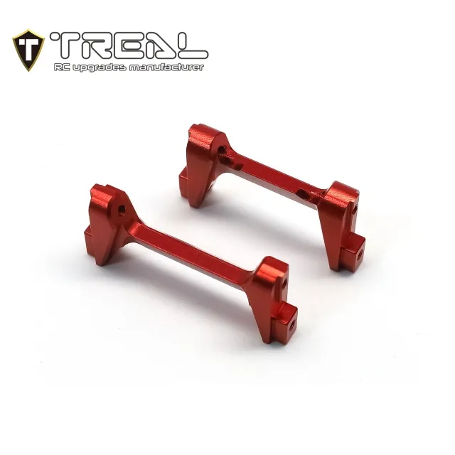 X003KIWZAD TREAL Aluminum 7075 Front and Rear Bumper Mounts Set (F&R) for 1/18 TRX4M-RED