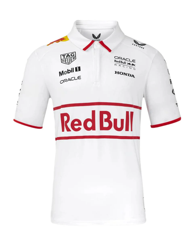 TU14431 Red Bull Racing F1 2025 Special Edition Japan Grand Prix Polo Shirt - White -