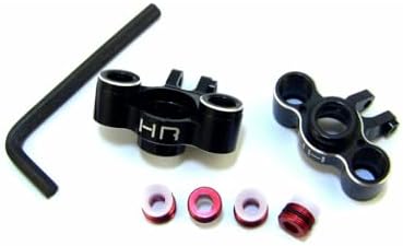 HRVXS2101 1/16 Aluminum Knuckle Axle Carrier Set (Black w/Red Screw)