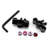 HRVXS2101 1/16 Aluminum Knuckle Axle Carrier Set (Black w/Red Screw)