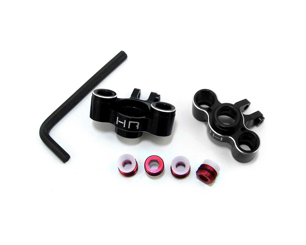 HRVXS2101 1/16 Aluminum Knuckle Axle Carrier Set (Black w/Red Screw)