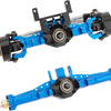 MEUS Racing Isokinetic 3-Section CVD Front and Rear Axles Maximum Steering Angle 52° Wider +5MM for TRX4M Upgrade 1/18 RC Crawler Car (Anodized Blue)