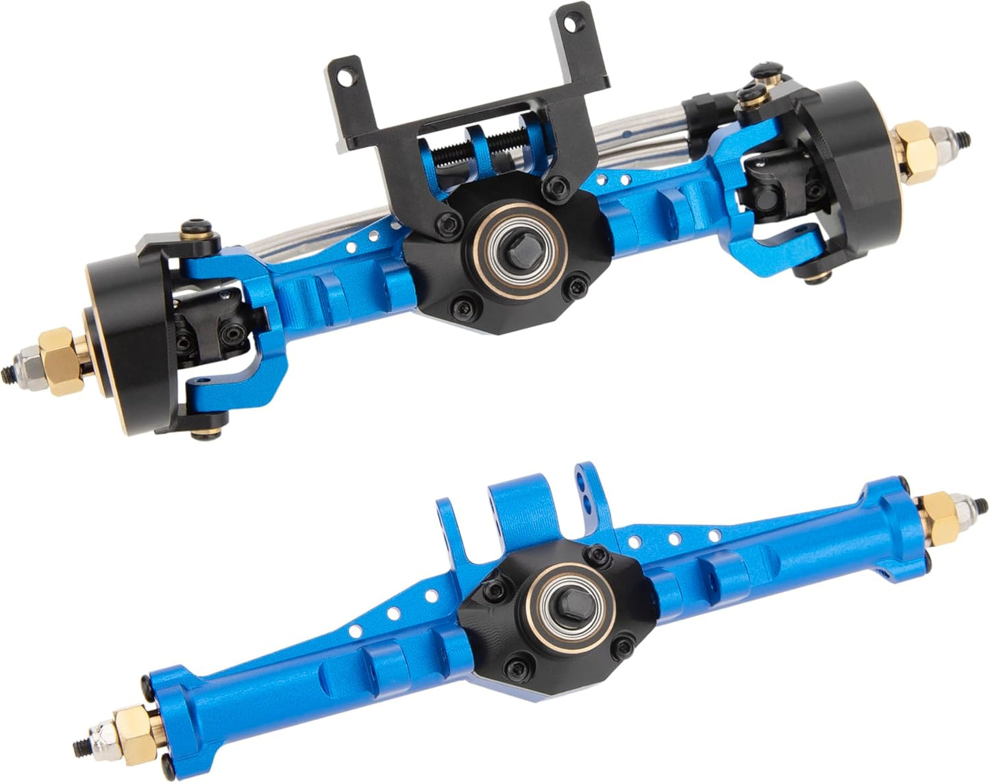 MEUS Racing Isokinetic 3-Section CVD Front and Rear Axles Maximum Steering Angle 52° Wider +5MM for TRX4M Upgrade 1/18 RC Crawler Car (Anodized Blue)