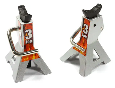INTC26386SILVER Realistic Model Jack Stands (2) 1/10