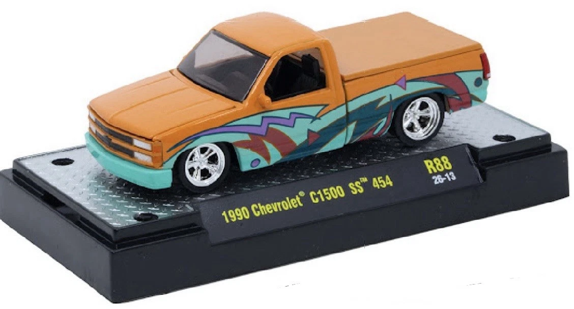 M2Machines 37000-88 1:64th Scale Model Kit 1990 CHEVY C1500 SS 454