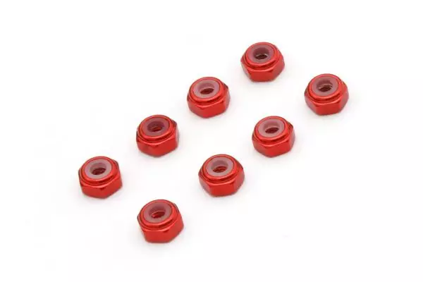 KYOMZW128R M2 Alu. Nylon Color Nut 8pcs (Red)
