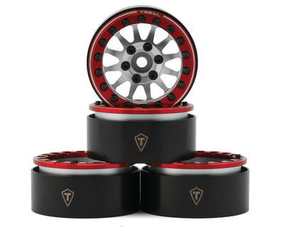 TLHTWHEELS-14 1.9 Beadlocks  - Silver/Red