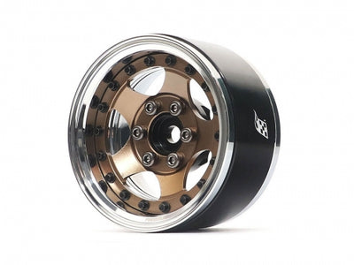 BRPB001CRBZ ProBuild™ 1.9" SV5 Adjustable Offset Aluminum Beadlock Wheels (2) Chrome/Bronze