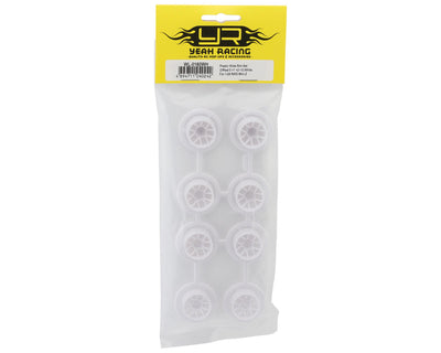 YEA-WL-0160WH Yeah Racing 1/28 RWD Mini-Z Plastic 10-Spoke Wide Wheel Set (White) (Offset 0,+1,+2,+3)