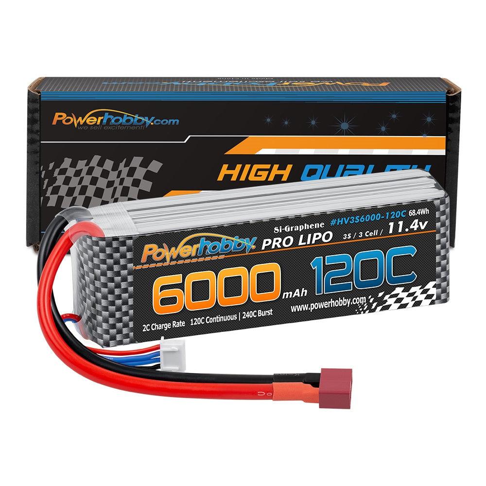 PHB3S6000120DEANS 3s 11.4V 6000mah 120c Graphne + HV Lipo Battery w Deans Plug