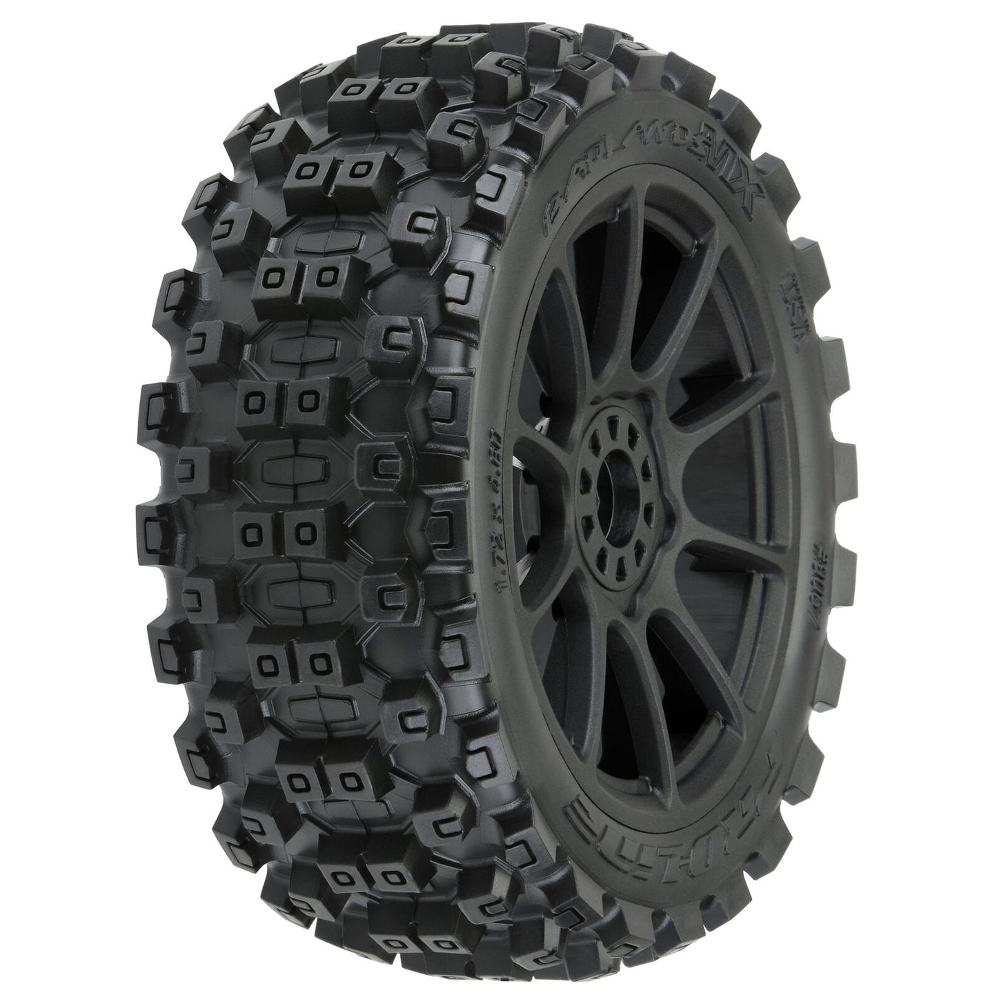 PRO906721 Badlands MX Pre-Mounted 1/8 Buggy Tires (Black) (2) (M2) w/Mach 10 Wheel