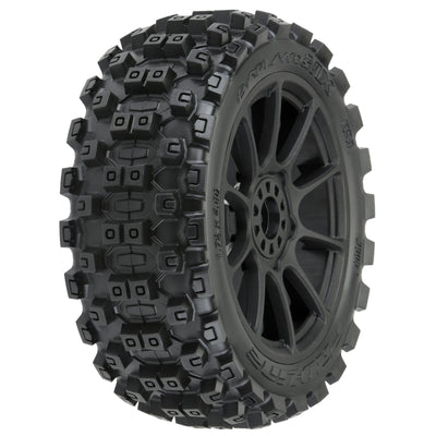 PRO906721 Badlands MX Pre-Mounted 1/8 Buggy Tires (Black) (2) (M2) w/Mach 10 Wheel