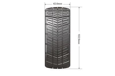 L-T3284SB Louise R/C - MFT GT-Shiv 1/8 GT Tires, 17mm Hex, Soft, Mounted on Black Spoke Rim, Front/Rear (2)