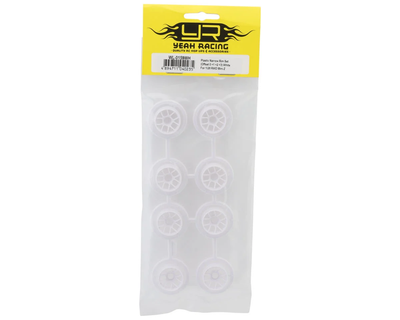 YEA-WL-0159WH Yeah Racing 1/28 RWD Mini-Z Plastic 10-Spoke Narrow Wheel Set (White) (Offset 0,+1,+2,+3)