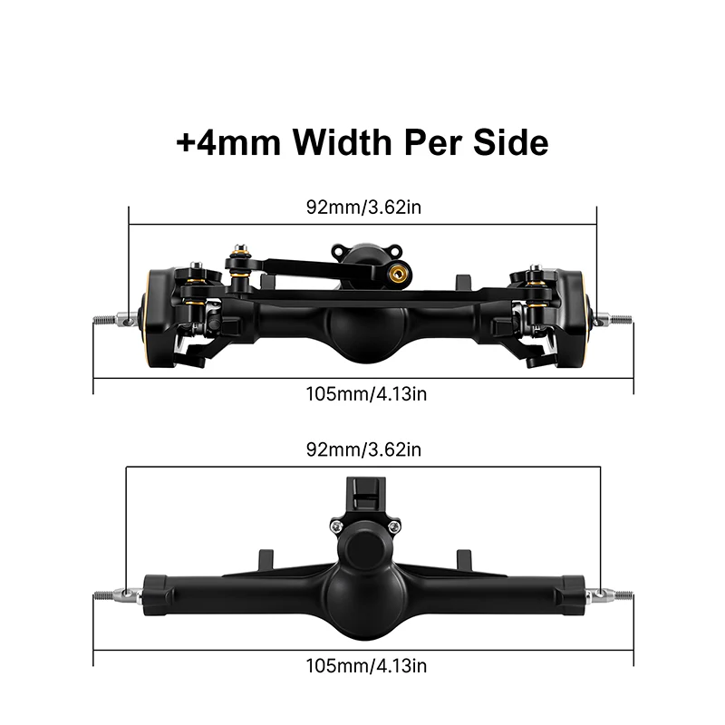 SCX24-195BKFR INJORA +4mm Nylon Planet Axles with Double Joint Shafts for 1/24 SCX24