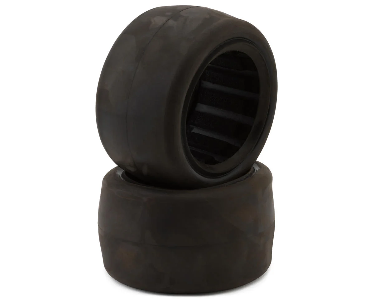 RWS100316SSB Raw Speed RC Slick Low Pro 2.2" 1/10 Rear Oval Tires (2) (Super Soft) w/Foam Inserts