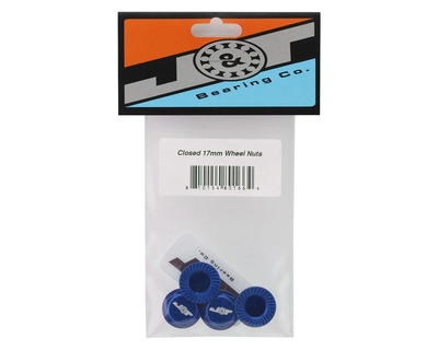 JTB-JT11160-BL J&T Bearing Co. Aluminum 17mm Serrated Wheel Nuts (Blue) (4)
