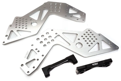 INTC31976SILVER Billet Machined Chassis Side Plates & Mounts 1/8 1.0 Monster Truck
