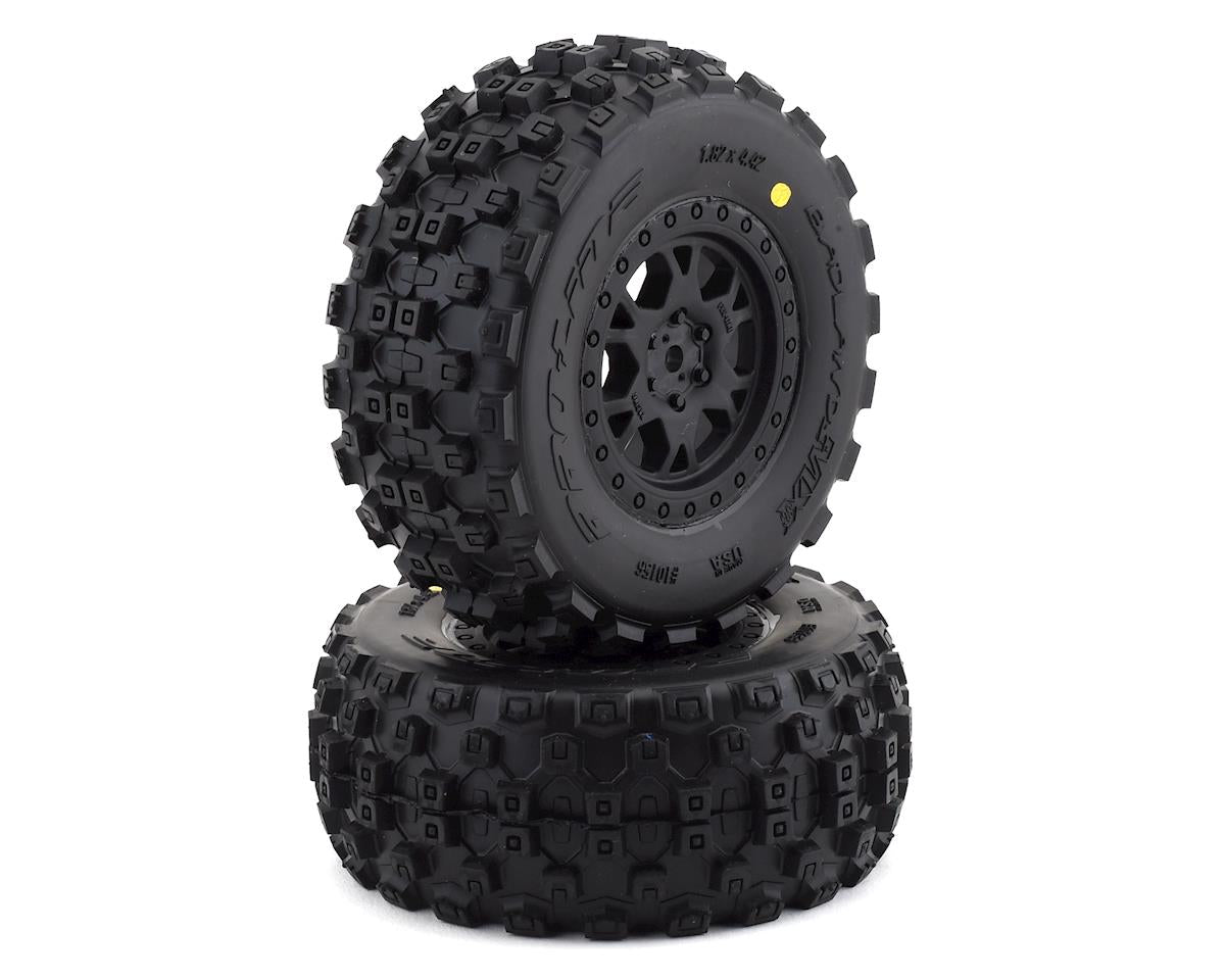 PRO1015633 Badlands MX Short Course Tire w/ProTrac Renegade Wheels (Black) (2) w/12mm Hex