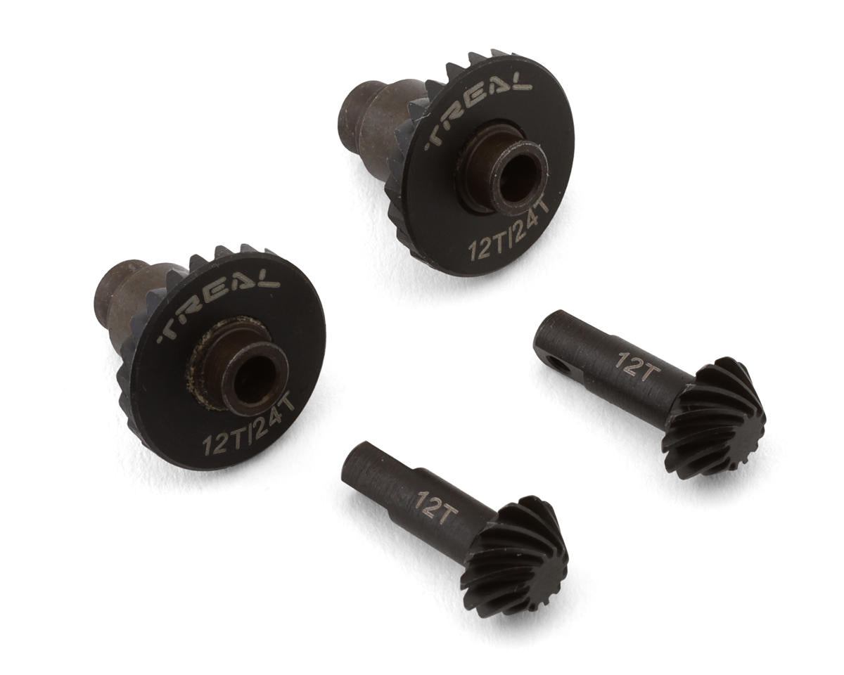 TLHTTRX-4M-64 TREAL TRX4M Harden Steel Diff Ring&Pinion Gear Set 12T/24T