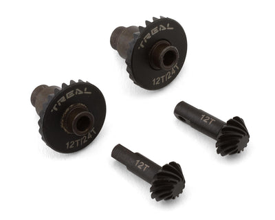 TLHTTRX-4M-64 TREAL TRX4M Harden Steel Diff Ring&Pinion Gear Set 12T/24T