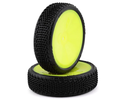 JCO3165-201011 JConcepts Fuzz Bite LP 2.2 Pre-Mounted 2WD Front Buggy Carpet Tires (Yellow) (2) (Pink) w/12mm Hex