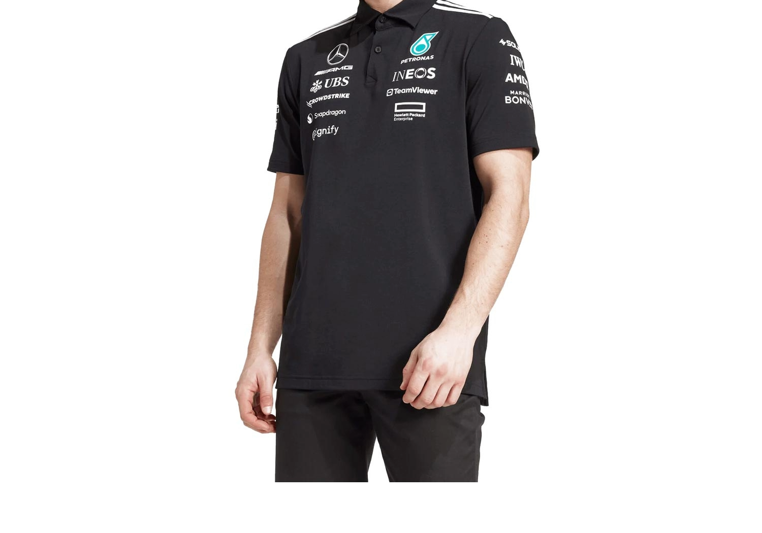 JW5391 Mercedes AMG Petronas Formula 1 2025 Men's Team Polo Shirt JW5391 Mercedes AMG Petronas Formula 1 2025 Men's Team Polo Shirt