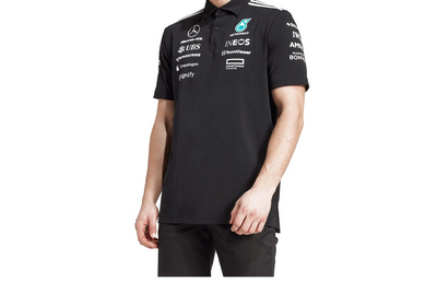 JW5391 Mercedes AMG Petronas Formula 1 2025 Men's Team Polo Shirt - Black -