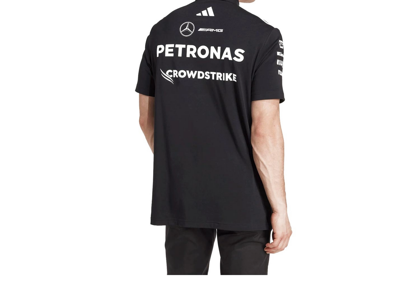 JW5391 Mercedes AMG Petronas Formula 1 2025 Men's Team Polo Shirt - Black -