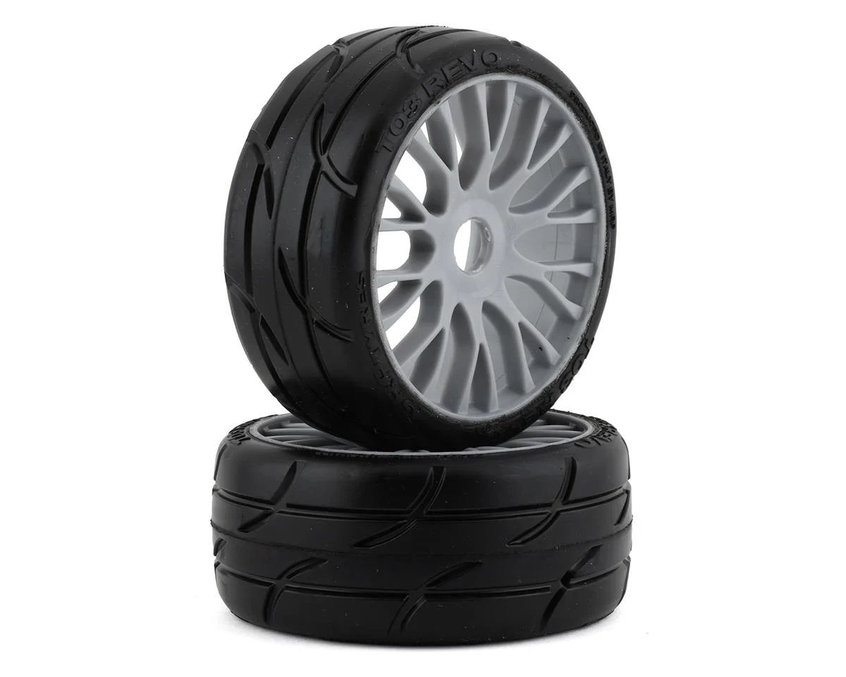 GRPGTK03-XM5 GRP Tires GT - TO3 Revo Belted Pre-Mounted 1/8 Buggy Tires (Silver) (2) (XM5) w/FLEX Wheel