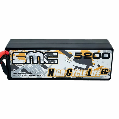 SMC5250-3S1P HCL-EC 11.1V 5200mAh 50C wired hardcase - EC5 Plug