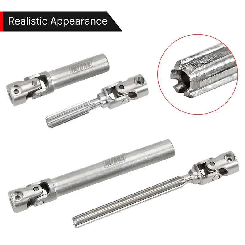 SCX24-153SR INJORA Stainless Steel Drive Shafts with D Shaped Hole for SCX24 Gladiator Power Wagon