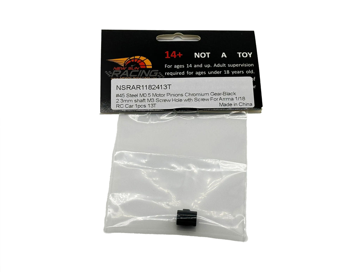 NSRAR11824-13T Steel M0.5 Motor Pinions 2.3mm Shaft For Arrma 1/18