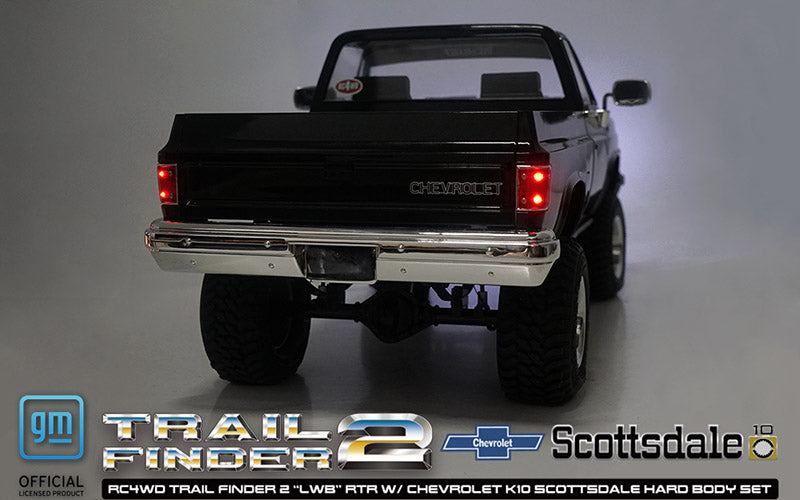 Z-RTR0067 RC4WD Trail Finder 2 "LWB" RTR W/ Chevrolet K10 Scottsdale Hard Body Set (Black)